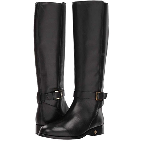 NIB Tory Burch Brooke Riding Boot Black Size 7.5 - Picture 1 of 8